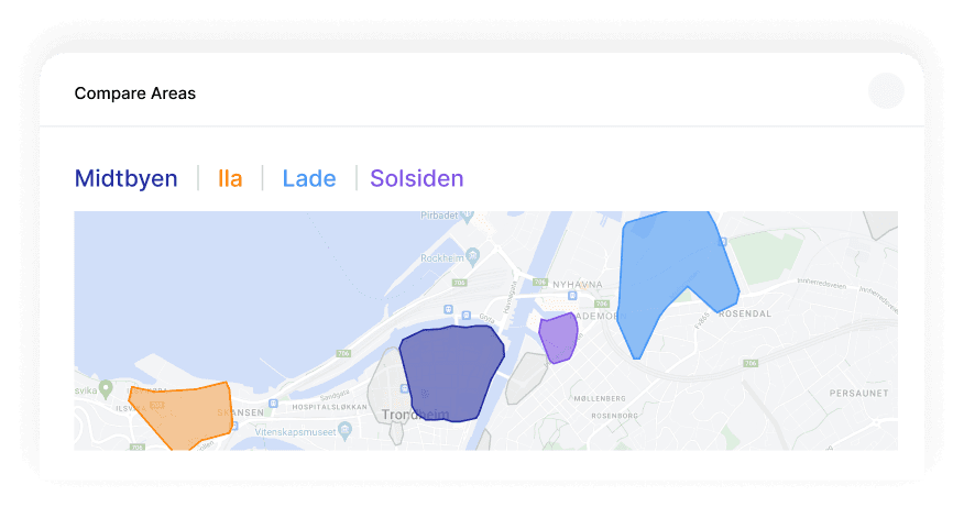 Select areas to compare in Plaace
