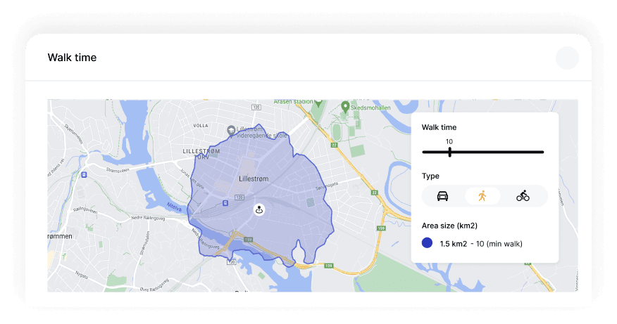 Draw realistic catchment areas based on travel time