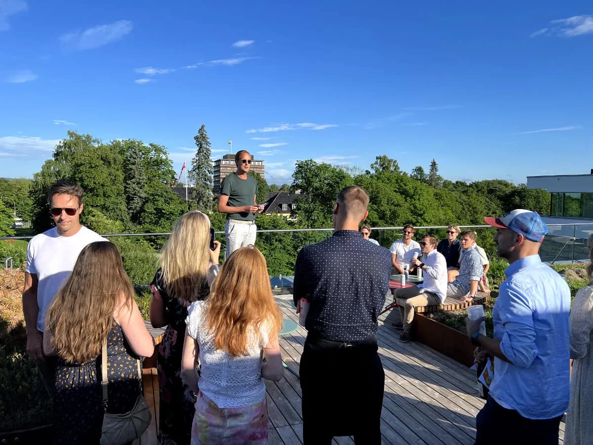 Samling på tagterrassen