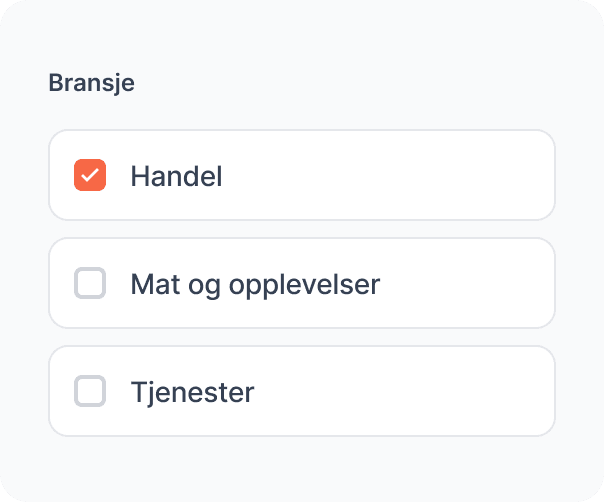 Steg 2: Velg bransje